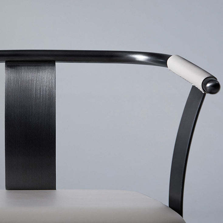 Minimalist Metal Leather Armchair