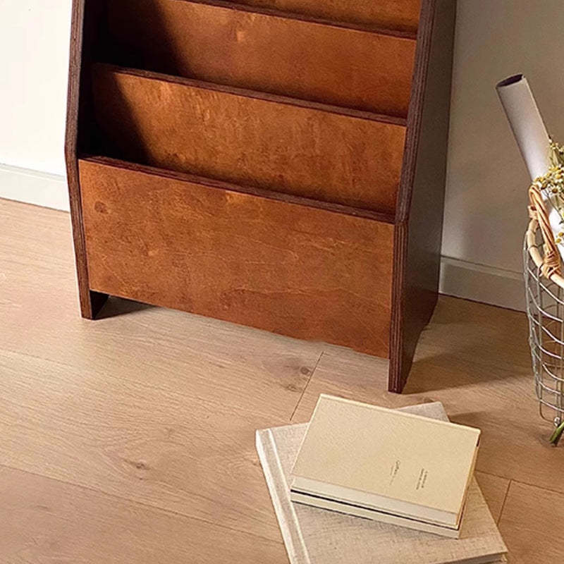 Retro Rectangular Plank 3-Shelf Bookcase