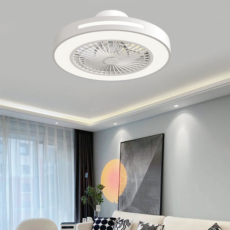 Minimalist gray ceiling fans in iron — Macaron & White / 220V-240V (UK/AU
