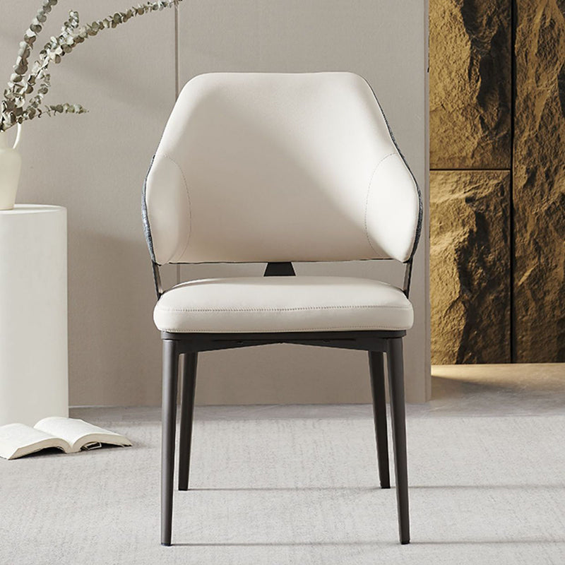 Scandinavian Leather Steel Lozenge Dining Chair
