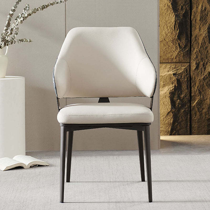 Scandinavian Leather Steel Lozenge Dining Chair