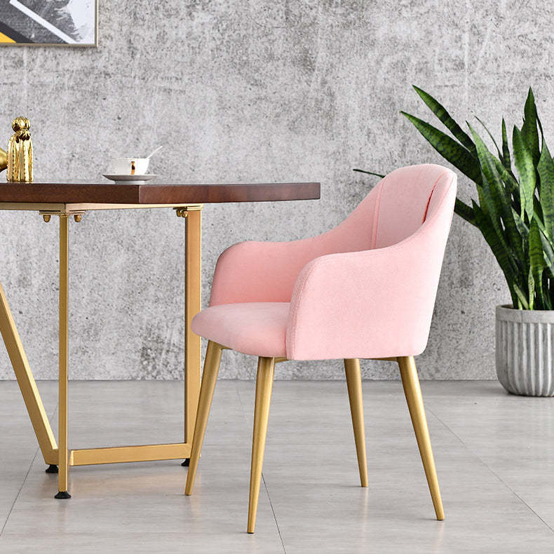 Nordic curve upholstered dining chairs & benches in fabric iron