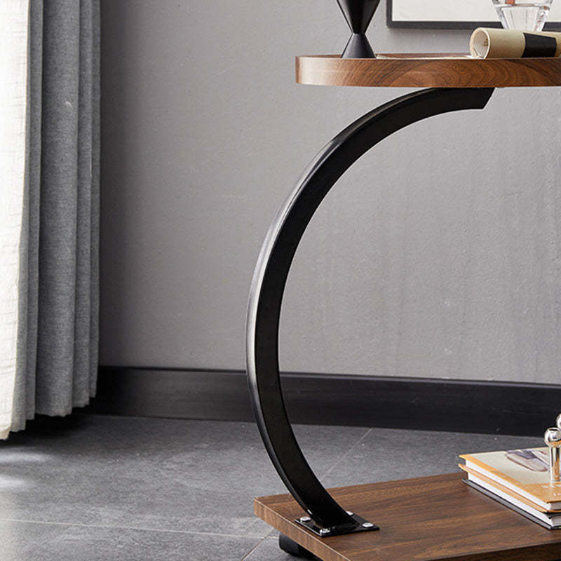 Minimalist Artificial Plate Metal 2-Tier Coffee Table