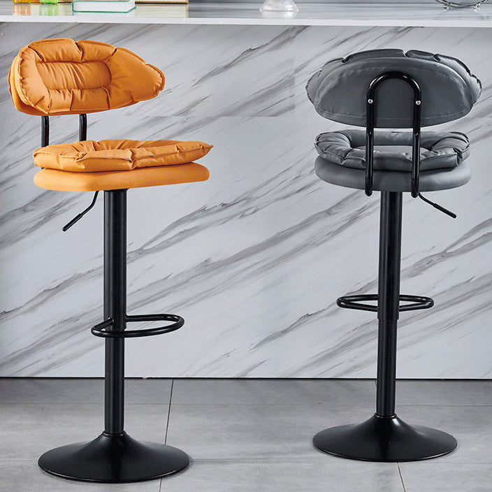 Modern Fabric Iron Semicircular Counter Stool