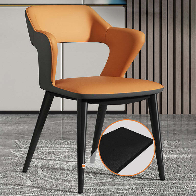 Scandinavian Leather Fabric Wing Dining Chair