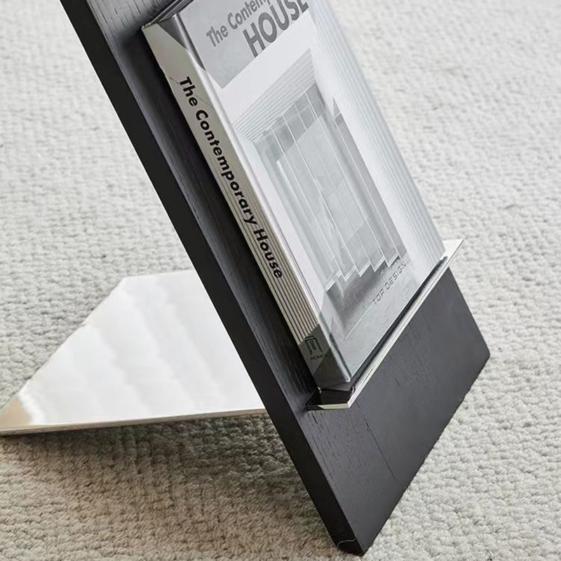 Minimalist Z-Shape Wood Metal End Table