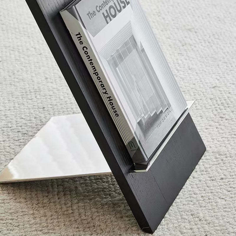 Minimalist Z-Shape Wood Metal End Table