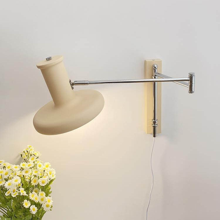 Nordic Minimalist Beige Swing Arm Sconce