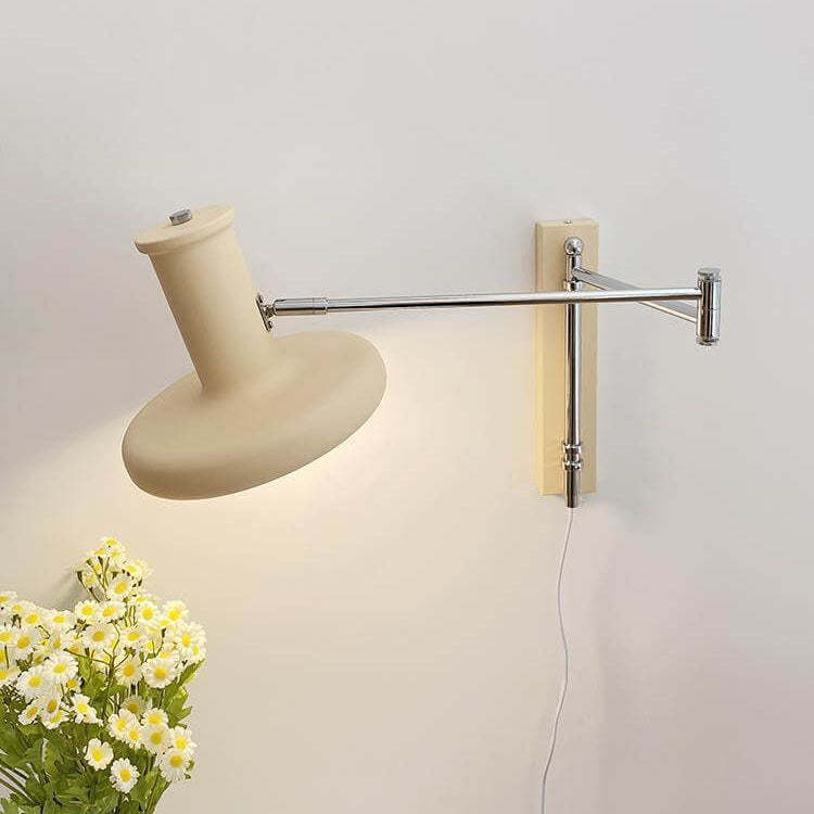 Nordic Minimalist Beige Swing Arm Sconce