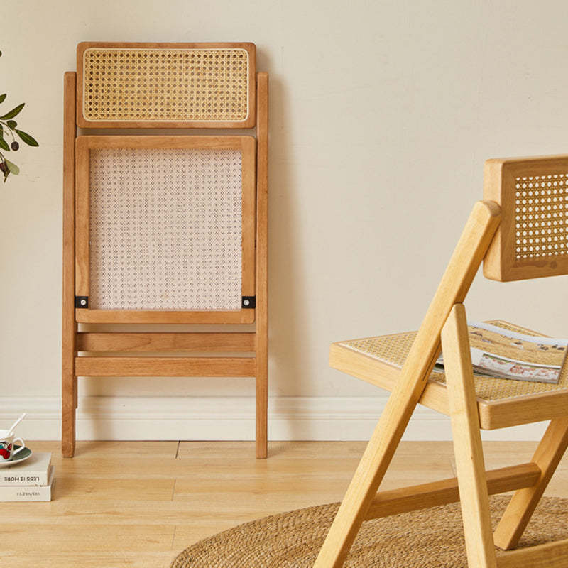 Vintage Rattan Rubberwood Dining Chair