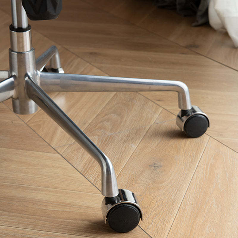Minimalist Striped Upholstered Steel Desk Chair