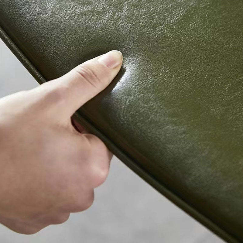 Industrial Upholstered Leather Wood Dining Chair