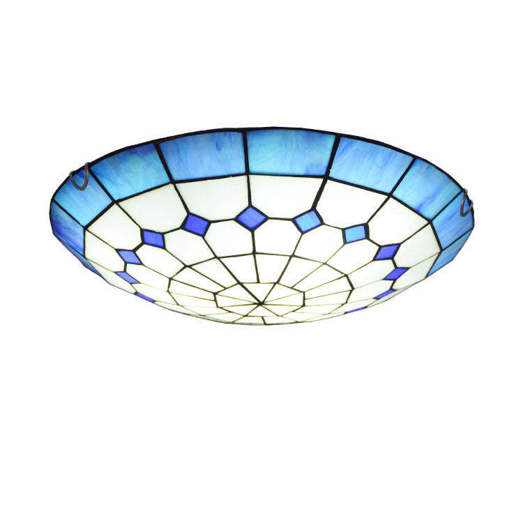 Traditional Tiffany Mediterranean Stained Dome — C / 220V-240V For UK/AU