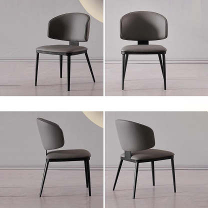 Minimalist Microfiber Leather Steel Dining Chair