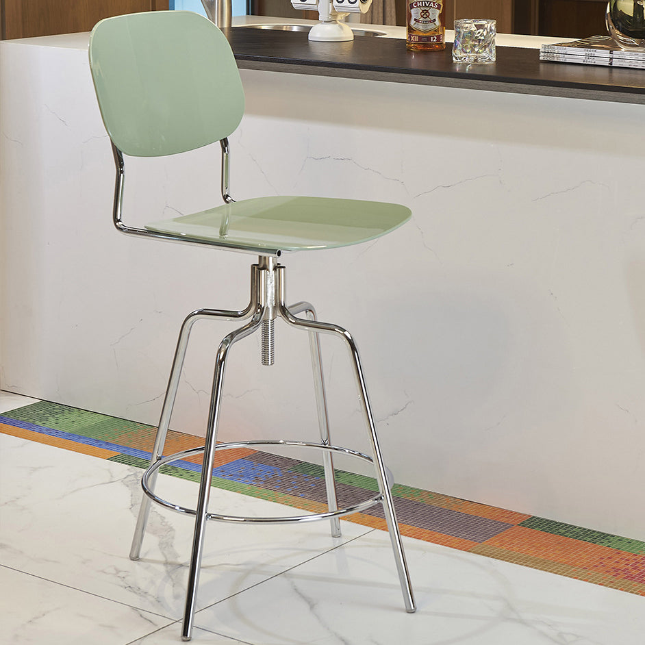 Scandinavian Plastic Metal Bar Stool
