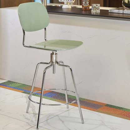 Scandinavian Plastic Metal Bar Stool