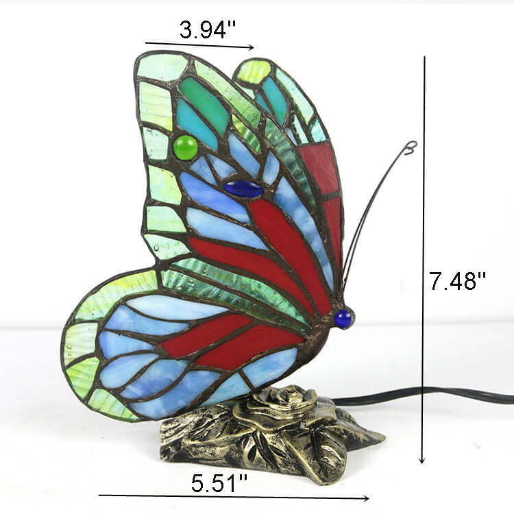 Tiffany Glass Butterfly Night Light Lamp