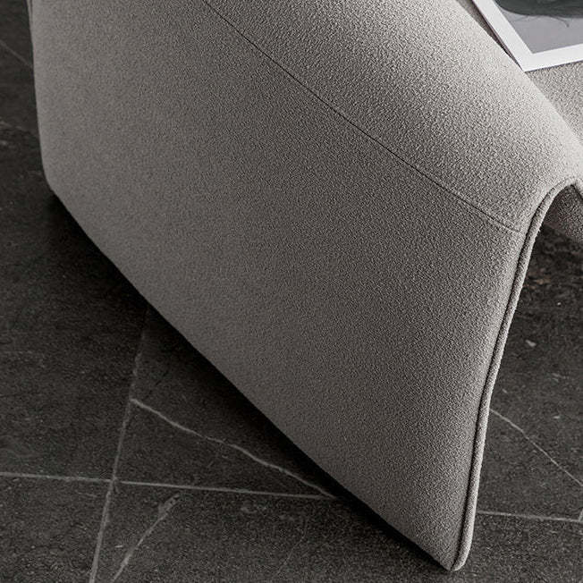 Minimalist Plywood Lambswool Accent Chair — Leather - Yellow