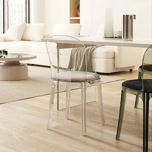 Scandinavian Curved Plastic Fabric Chair