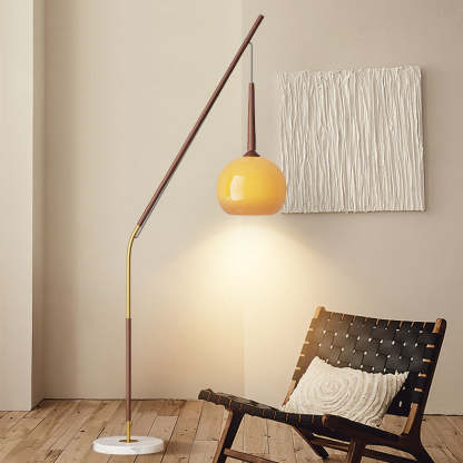 Vintage Orb Iron Glass Floor Lamp