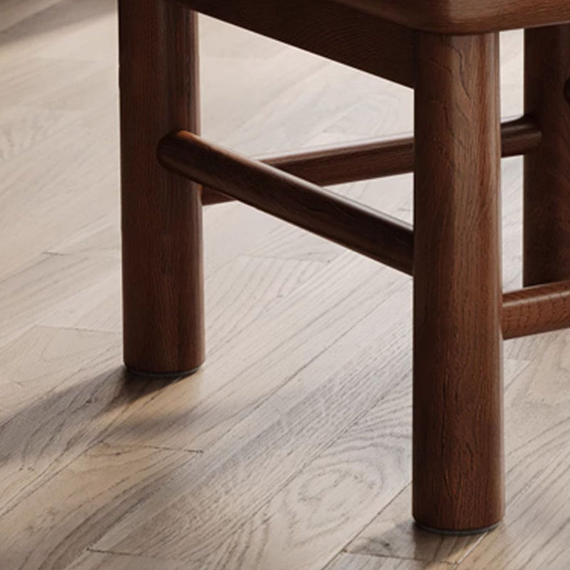 Minimalist Square Leather Solid Wood Chair