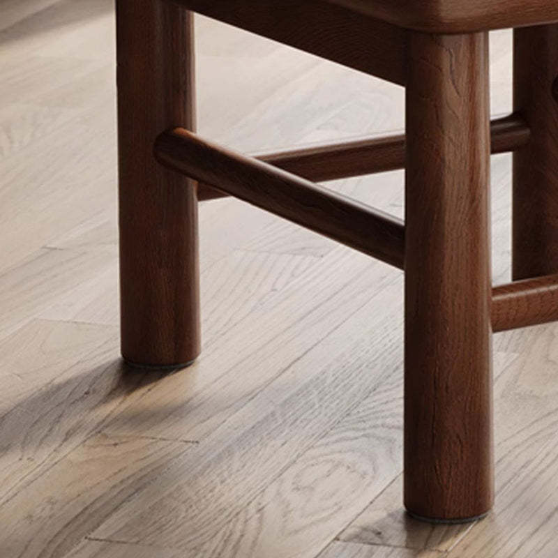 Minimalist Square Leather Solid Wood Chair
