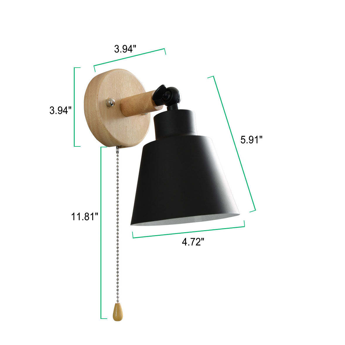 Nordic Macaron Rotatable Wood Wall Sconce
