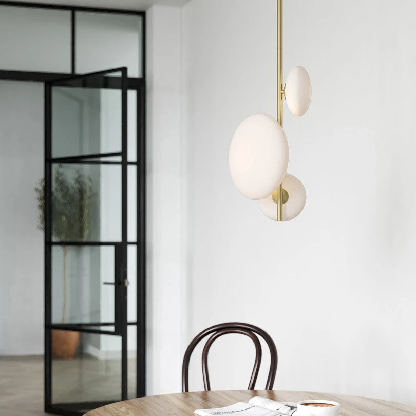 Minimalist Brass Glass Ball Chandelier