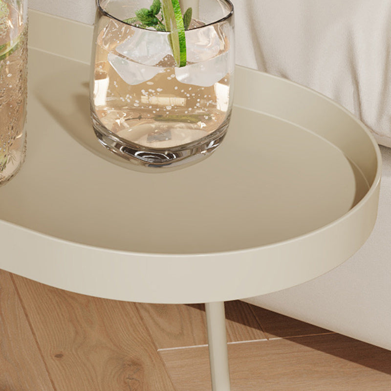 Minimalist Long Oval Iron 2-Tier End Table
