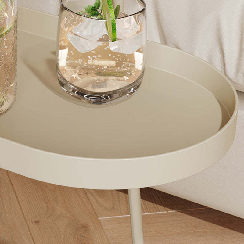 Minimalist Long Oval Iron 2-Tier End Table