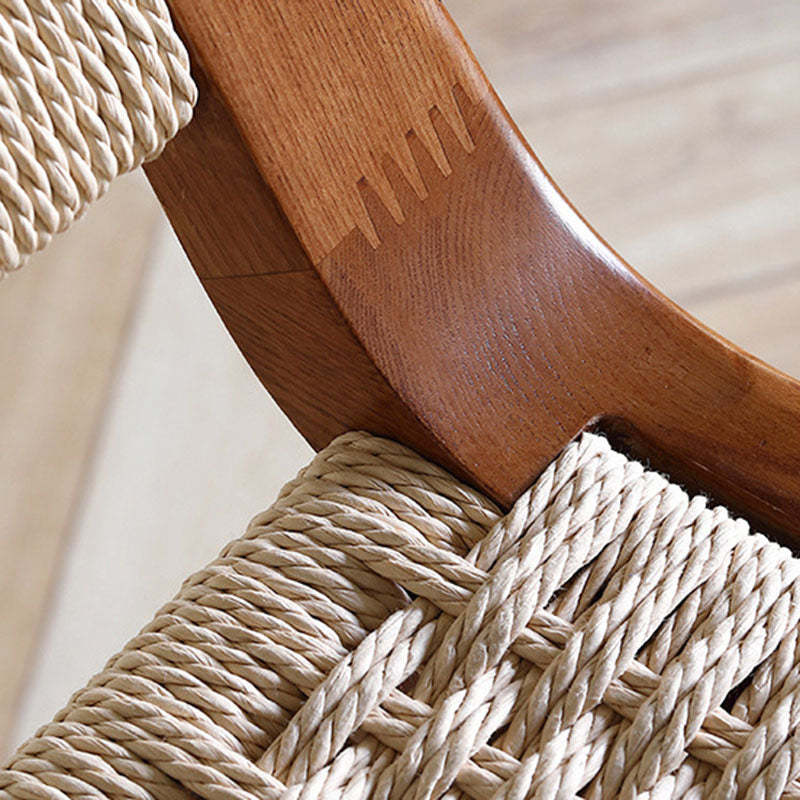 Retro Rope Woven Solid Wood Bar Stool