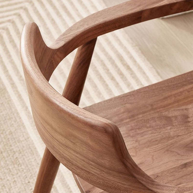 Nordic Ash Wood Curved Dining Chair