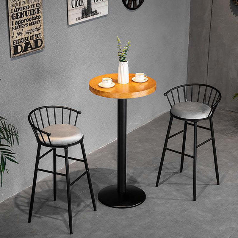 Minimalist Striped Velvet Iron Bar Stool