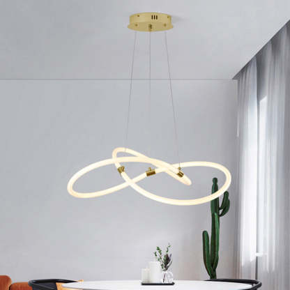 Nordic Acrylic Bending Tube Island LED Chandelier — White Light (5000K) / Milky White Tube / 220V-240V For UK/AU