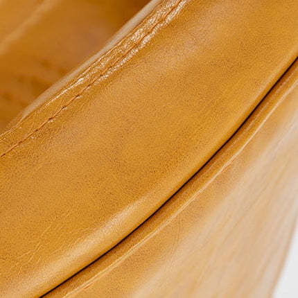 Minimalist Wood Leather Bar Stool — Dark Brown / Coffee Color