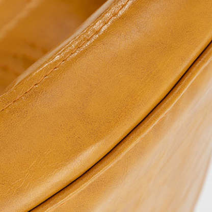 Minimalist Wood Leather Bar Stool — Dark Brown / Coffee Color