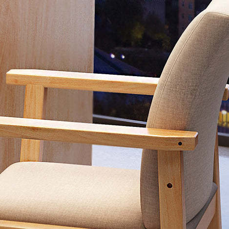 Nordic Fabric Wood Desk Chair — Pink