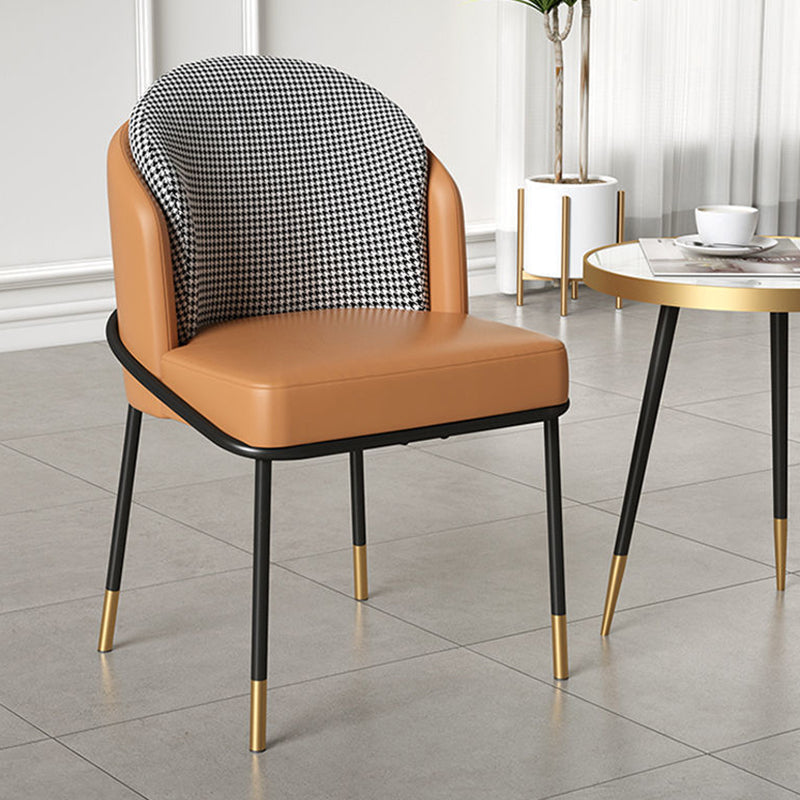 Modern Leather Fabric Curved Dining Chair