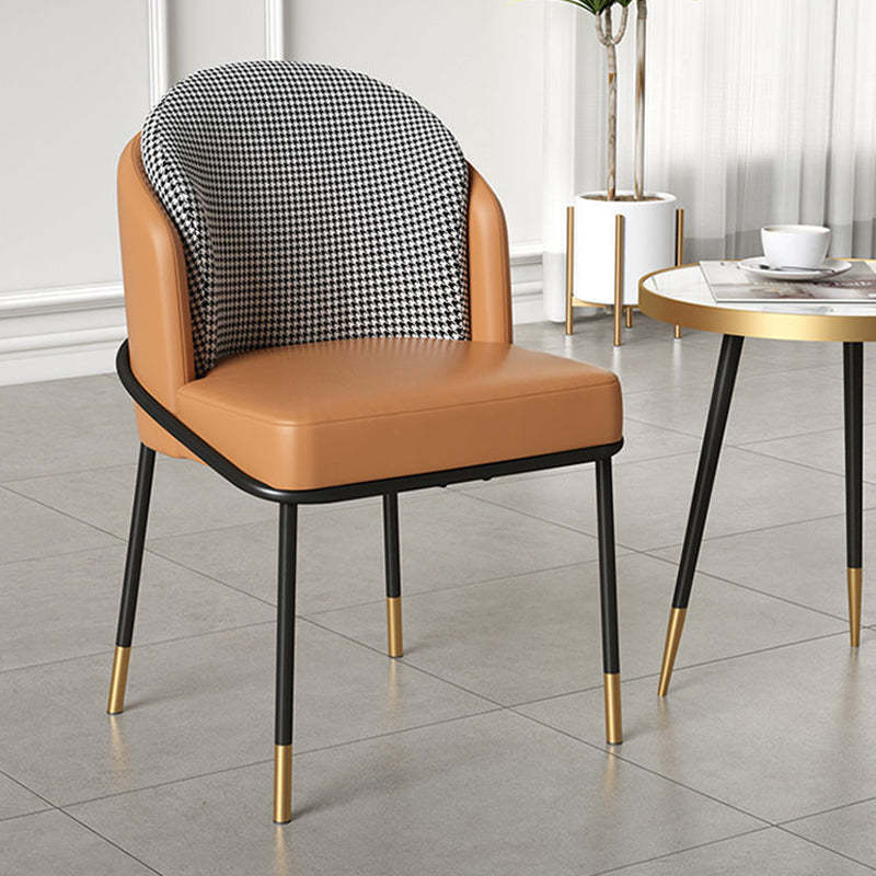 Modern Leather Fabric Curved Dining Chair