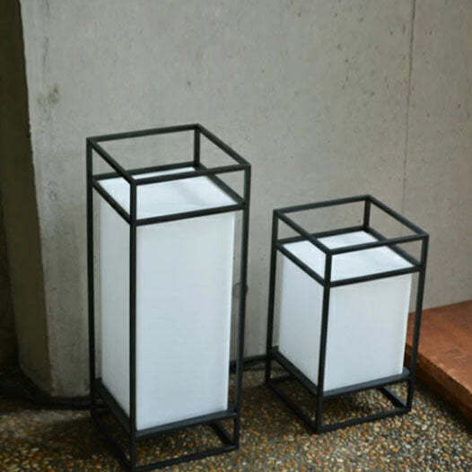 Japanese Tatami Rectangular Iron Fabric Floor Lamp