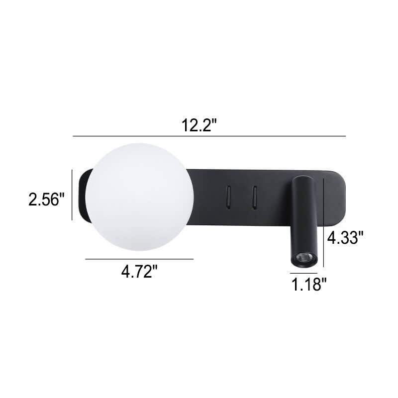 Minimalist Glass Sphere LED Spotlight Reading Sconce