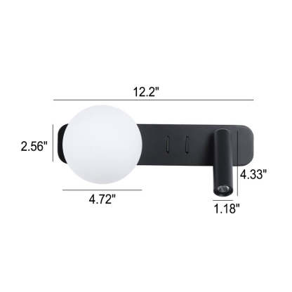 Minimalist Glass Sphere LED Spotlight Reading Sconce