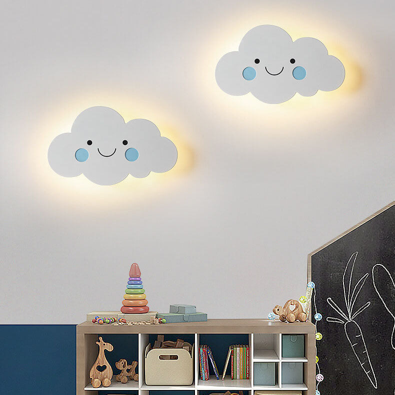 Nordic Cloud Iron Emoji Kids LED Sconce