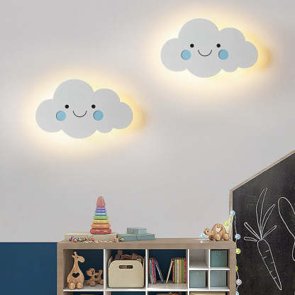 Nordic Cloud Iron Emoji Kids LED Sconce