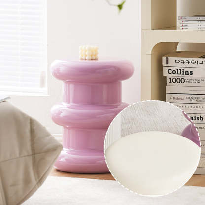 Scandinavian Acrylic Cylinder Vanity Stool — Purple