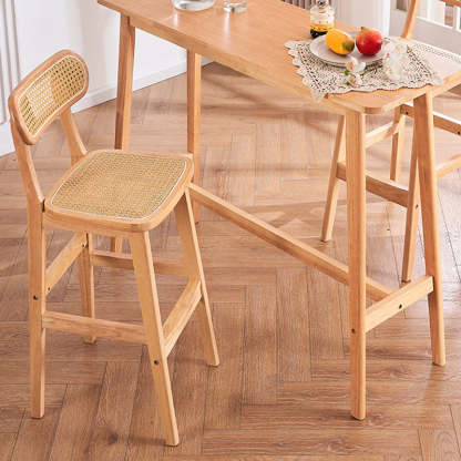 Minimalist PU Leather Open-Back Counter Stool