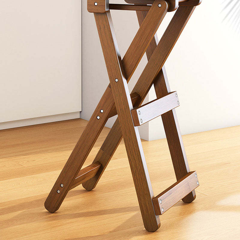 Contemporary Bamboo X-Leg Foldable Bar Stool