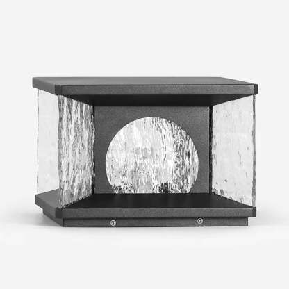 Modern Minimalist Solar Waterproof Rectangle Stainless Steel Glass LED Post Head Light For Outdoor Patio