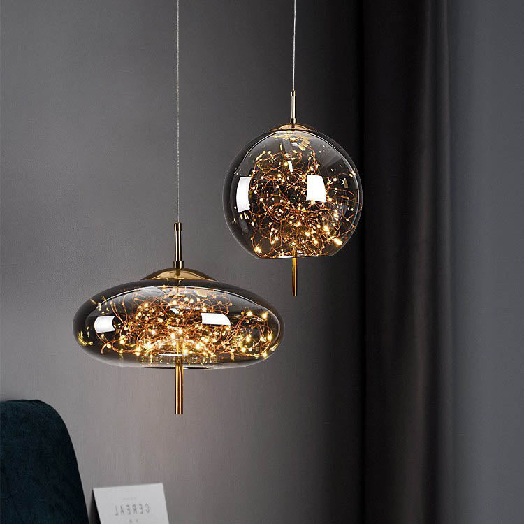 Scandinavian Cylinder Oval Glass Pendant Light