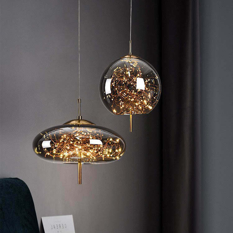 Scandinavian Cylinder Oval Glass Pendant Light